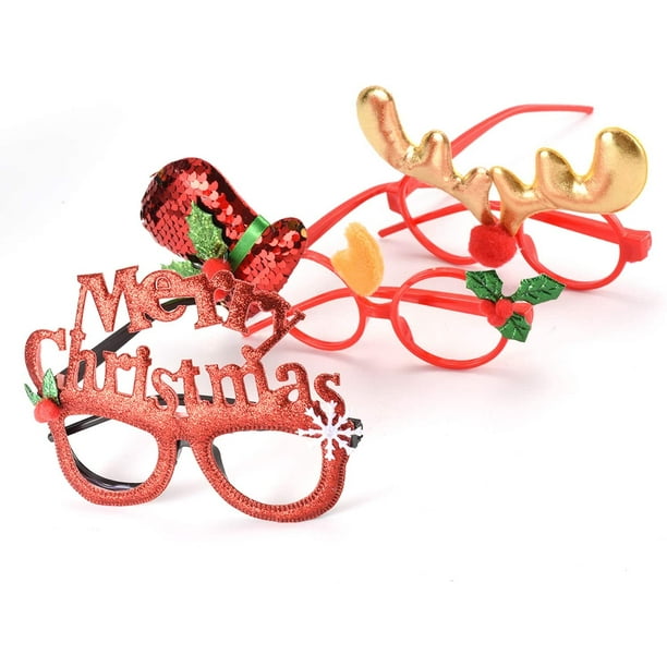 16 PCS Holiday Glasses,Cute Christmas Glasses Frames,Flexibility to Fit