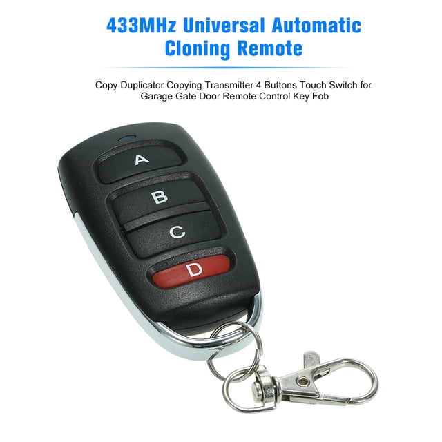 TFixol433MHz Universal Automatic Cloning Remote Control Copy Duplicator Copying Transmitter 4 Buttons Touch Switch for Garage Gate Door Remote Control Key Fob