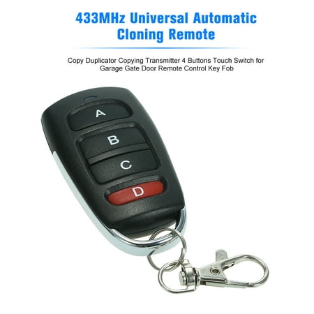 

433MHz Universal Automatic Cloning Remote Control Copy Duplicator Copying Transmitter 4 Buttons Touch Switch for Garage Gate Door Remote Control Key Fob