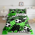 thumbnail image 2 of Feelyou Est Football Sleep Full Size Comforter Sets for Kids, Fashion Polkadot Stars Bedding Comforter Set, Cartoon Sports Theme Reversible Bedding Sets, Microfiber Bedroom Decor, 3-Piece, 2 of 8
