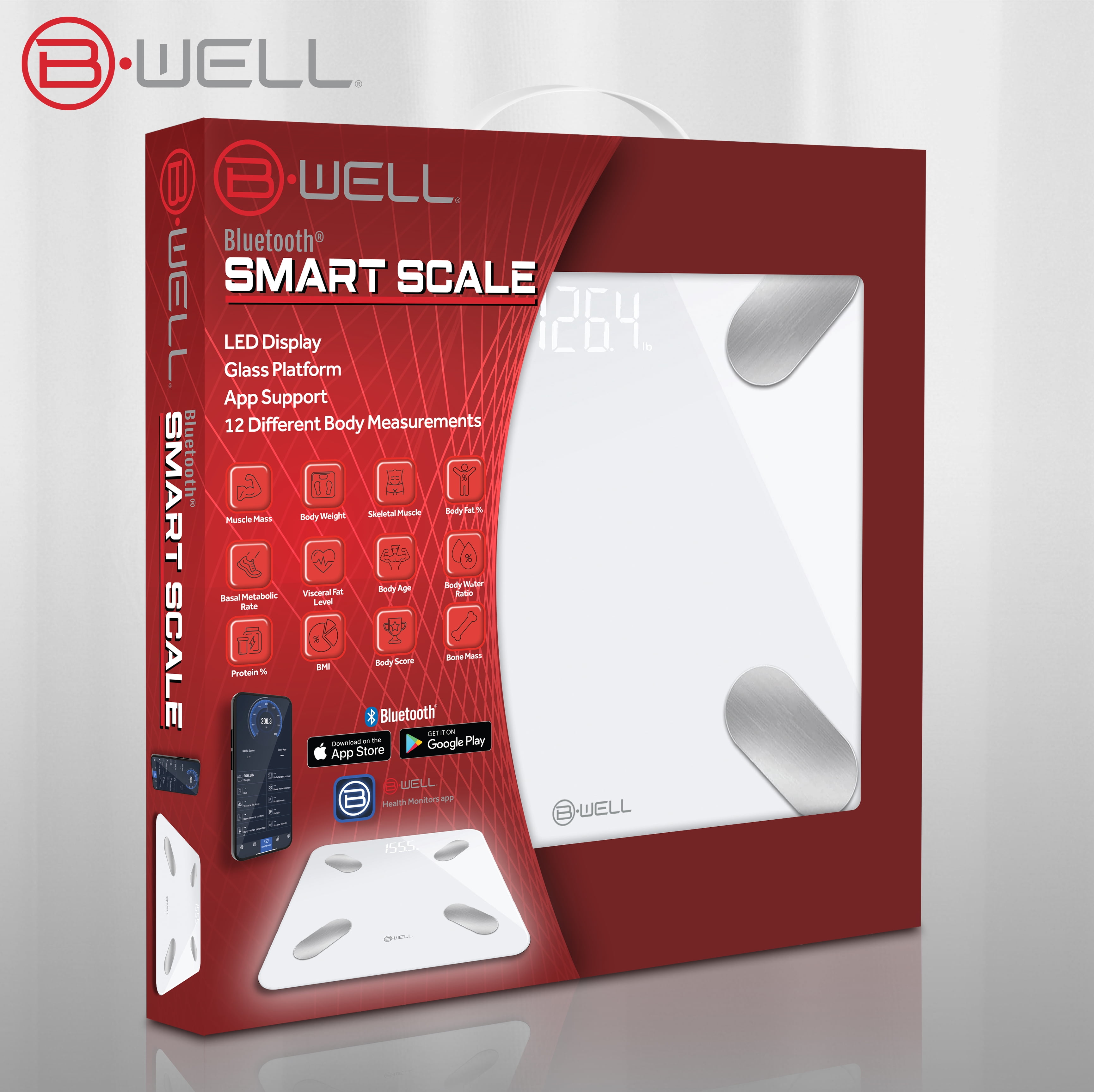 Smart BMI Scale With Bluetooth LED Display  Accurate Digital Body Wei –  Healthy Livin' Solutions