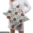 thumbnail image 4 of Ambesonne Jungle Fabric by the Yard Upholstery, Tigers and Monstera Leaves, 2 Yards, Blush Pale Teal White, 4 of 4