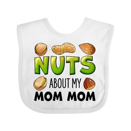 

Inktastic Nuts About My Mom Mom Peanut Almond Pistachio Gift Baby Boy or Baby Girl Bib