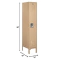 thumbnail image 3 of Standard Metal Locker - Single Tier - 1 Wide - 5 Feet High - 18 Inches Deep - Tan - Assembled, 3 of 3