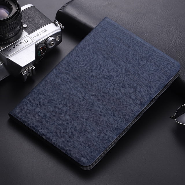 Solid Simple Tablet Leather Case For Ipad 9th 8th 7th 10.2 Book Style Stand Cover For Ipad 10th Air 5 4 10.9 Mini 6 3 2 Pro 11 Treeline-Dark blue For iPad Mini 5 4