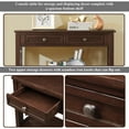 thumbnail image 2 of FFZ Retro Console Table, 36" Round Solid Wood Sofa Table, 4 Drawers, Light Espresso, 2 of 5