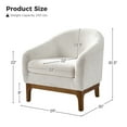 thumbnail image 6 of Modern Solid Wood Accent Chair Armchair Barrel Backrest for Living Room Bedroom, Ivory, 6 of 7