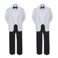 thumbnail image 2 of 6pc Baby Toddler Boy Teen Formal Black & White Suit Set Satin  Bow tie Sm-20, 2 of 4