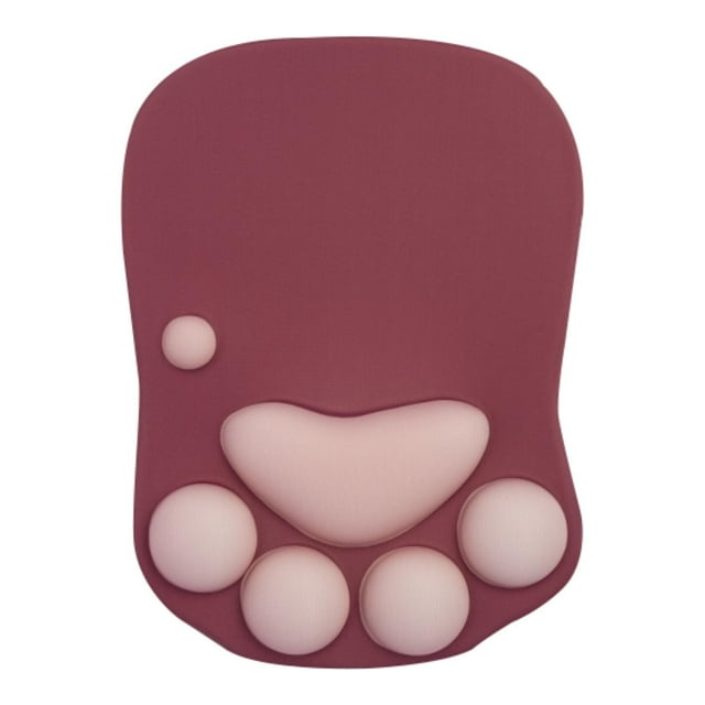 funtasica Tapis de Souris Patte de Chaton Créatif Confortable avec Repose-Poignet pour la Maison Rouge