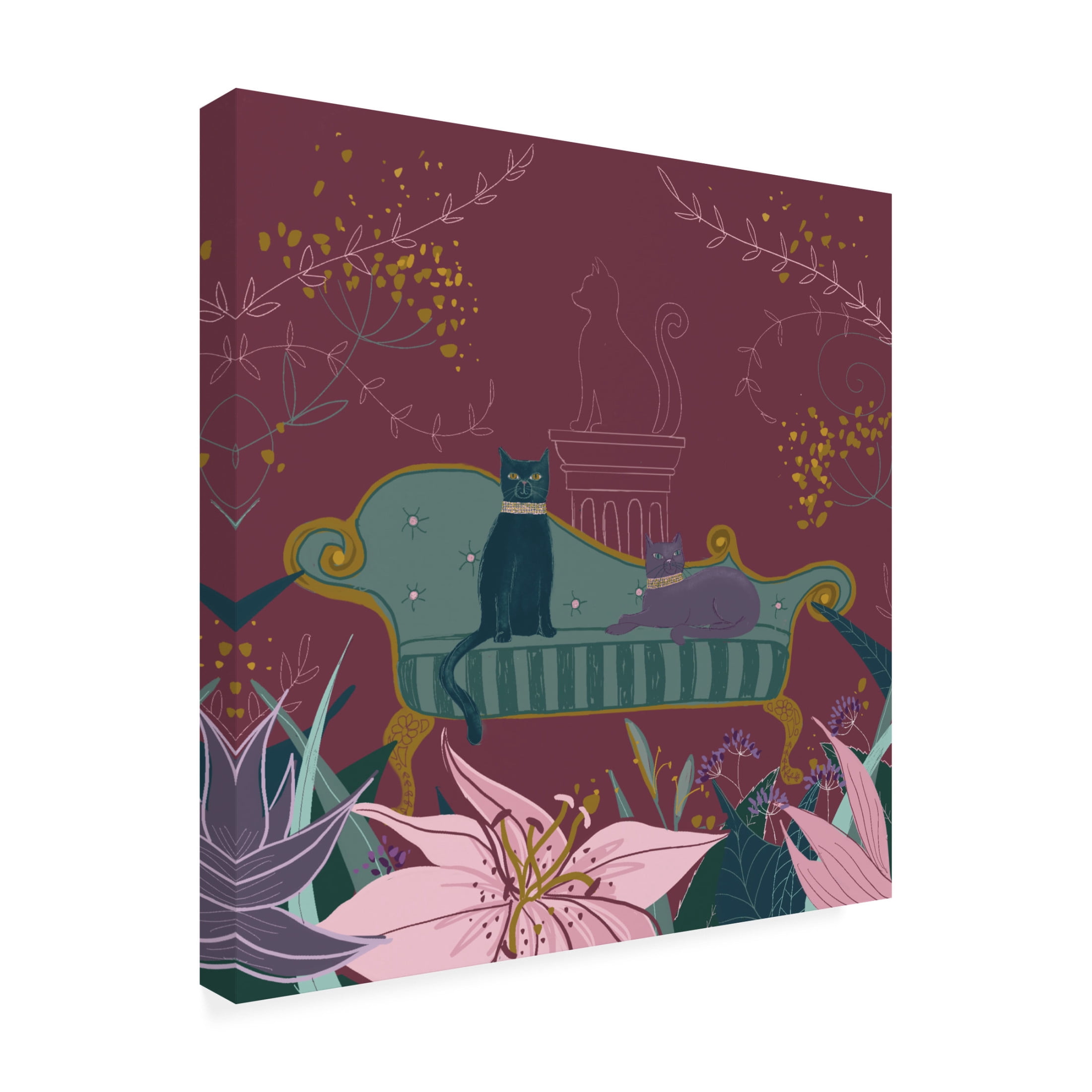 Canvas Wall Art - Christine Rotolo 'Palace Pets 2' Wall Art for Living Room, Bedroom, or Office Décor by Trademark Fine Art - 18 x 18 Inches