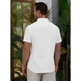 thumbnail image 2 of sogami Men's Breathable Cotton Linen Short Sleeve Button Down Summer Shirt, 2 of 8