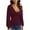 Wine, variant on Chbgutlmr Tops for Women Long Sleeve Low V Neck Slim Comfy Tight Top Fall Solid Color Stretchy Casual Shirts