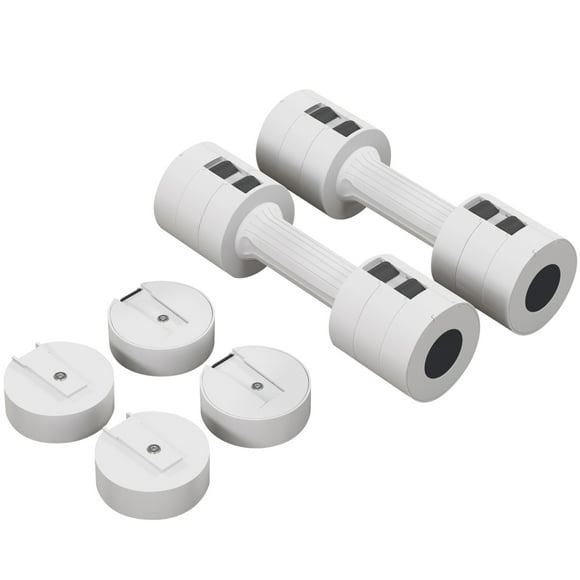 Soozier 11lbs Adjustable Dumbbell Set of Two with 12 Weight Plates, White