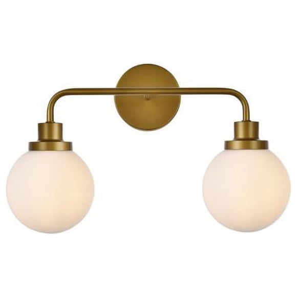 Living District Hanson Midcentury Modern 2 Lights Bath Sconce E12 Brass