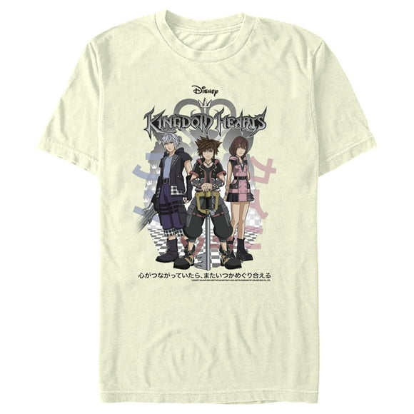 Men's Kingdom Hearts 3 Hero Group Shot  T-Shirt - Beige - Small