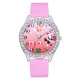 thumbnail image 1 of Lindo patrón navideño Pantalla analógica informal Correa de PU Reloj de cuarzo para mujer Regalo (Rosa), 1 of 2