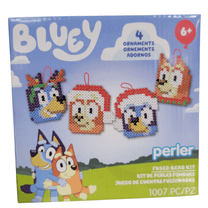 Perler Bluey 4-Pack Fused Bead Ornament Kit – Holiday Craft Set