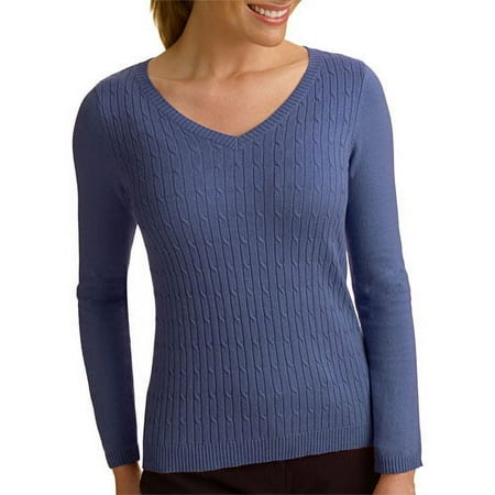 z.b.d. design - Women's Organic Cotton-Faux Cashmere V-Neck Sweater