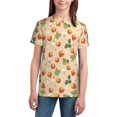 thumbnail image 3 of Wukai Floral Strawberr Youth Unisex Short Sleeve T-Shirt for Boys, Girls, Teens, and Kids-X-Large, 3 of 7