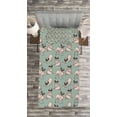 thumbnail image 3 of Ambesonne Pug Quilted Bedspread Set 2 Pcs, Sitting Stretching Dog, Twin Size, Turquoise, 3 of 3