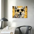 thumbnail image 3 of JRXY  Puppy Canvas Wall Art Cute Gold Dogs Picture Prints Labrador Corgi and Rottweller Artwork for Kids Bedroom Home Living Room Wall Decor Framed  16x12in, 3 of 4