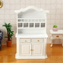 LEORX Mini Cabinet Mini Storage Cabinet White Wood 1Pc