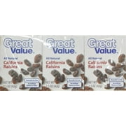 Great Value All Natural California Raisins, 1.5 oz, 6 Count