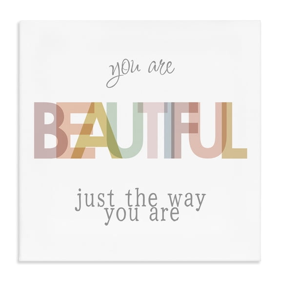Stupell Industries Eclectic Beautiful Self Confidence Phrase Canvas Art, 17 x 17, by Katrina Craven