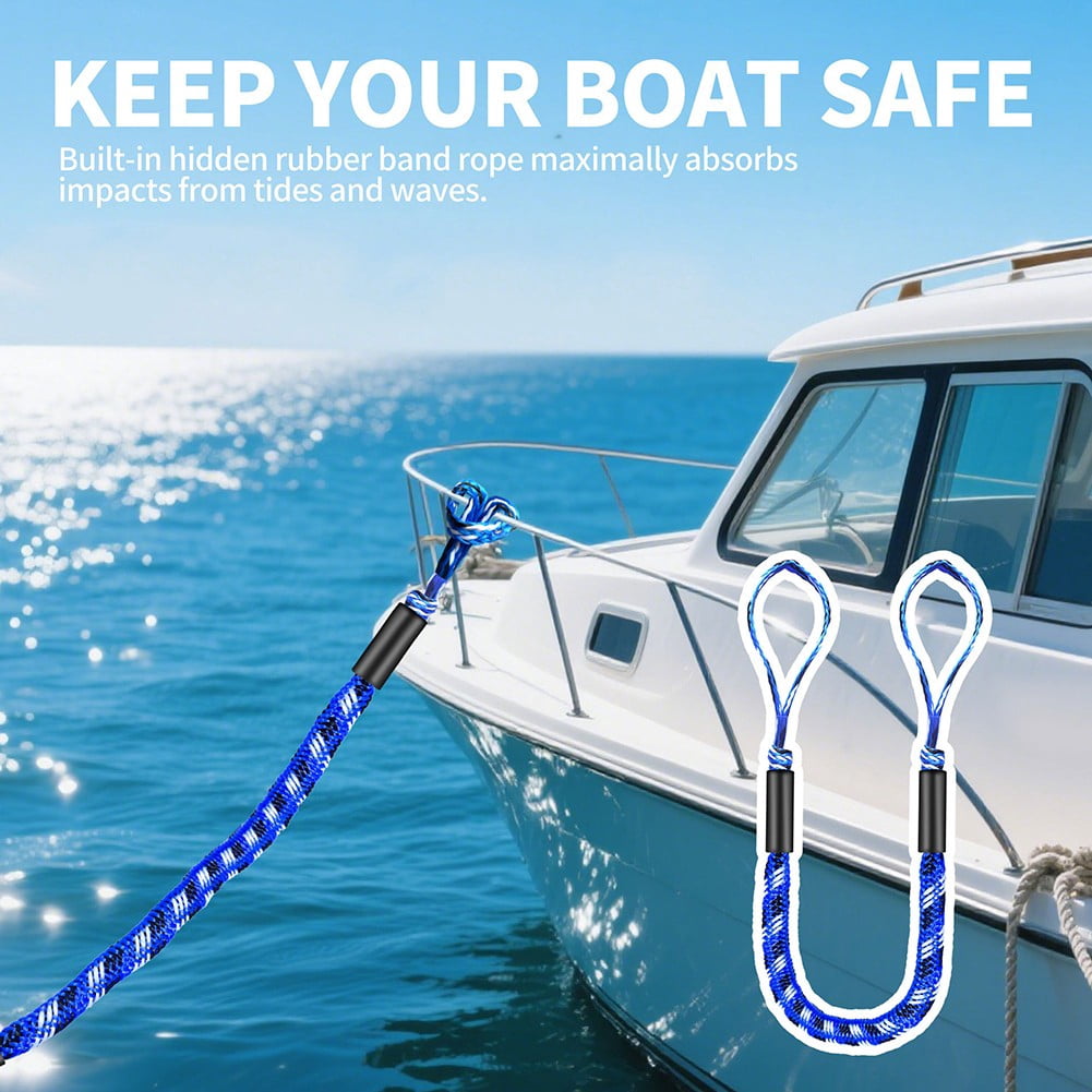 CENL Brand New Bungee Dock Line Mooring Rope Boat Dock Rope Anchor Buddy Boat Accessories For Kayak Jet Ski Pontoon Stretch 4'-5.5'