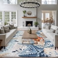 thumbnail image 4 of Blue Coastal Area Rugs Collection 5'x8', Summer Beach Starfish Weeping Eucalyptus Vintage Non Slip Indoor Rectangle Throw Runner Rug Floor Mat Carpet for Living Room Dining Table Bedroom Nursery, 4 of 9