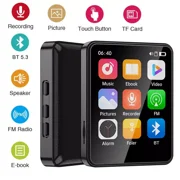 MP3 Player Bluetooth 5.3, 32GB Mp3 Music Player with 2.4 Touch Screen, Portable Digital Audio Player with HD Speaker FM Radio, Sports Music Player Recording Support up 128GB Black