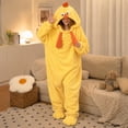 thumbnail image 2 of Wenini Women's Yellow Chicken Hooded Fleece Jumpsuit Pajamas Loungewear with Matching Shoes Covers, 2 of 6