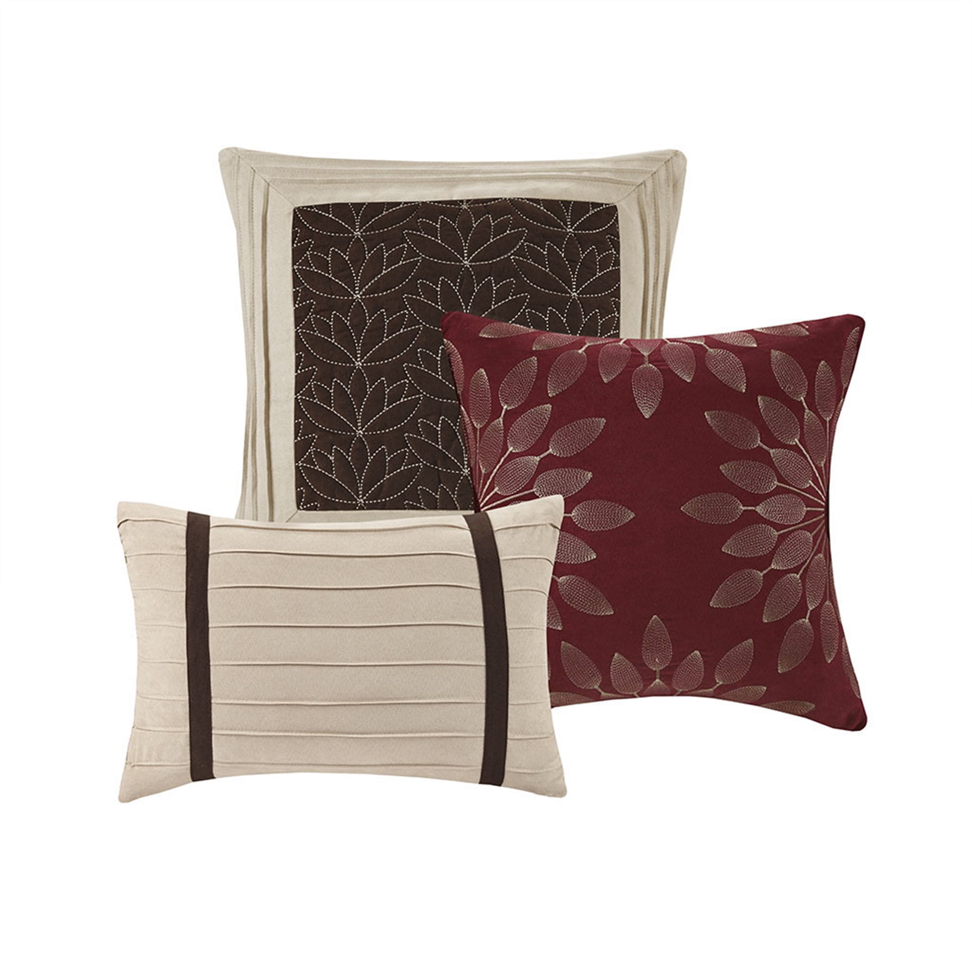 Madison Park Palmer King 7 Piece Faux Suede Comforter Set in Red