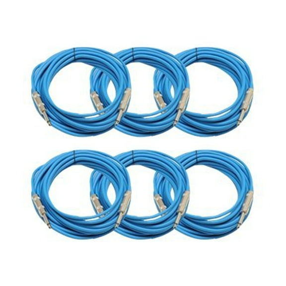 Seismic Audio SASTSX-25 - Audio cable - mono jack male to mono jack male - 7.6 m - shielded - blue (pack of 6)