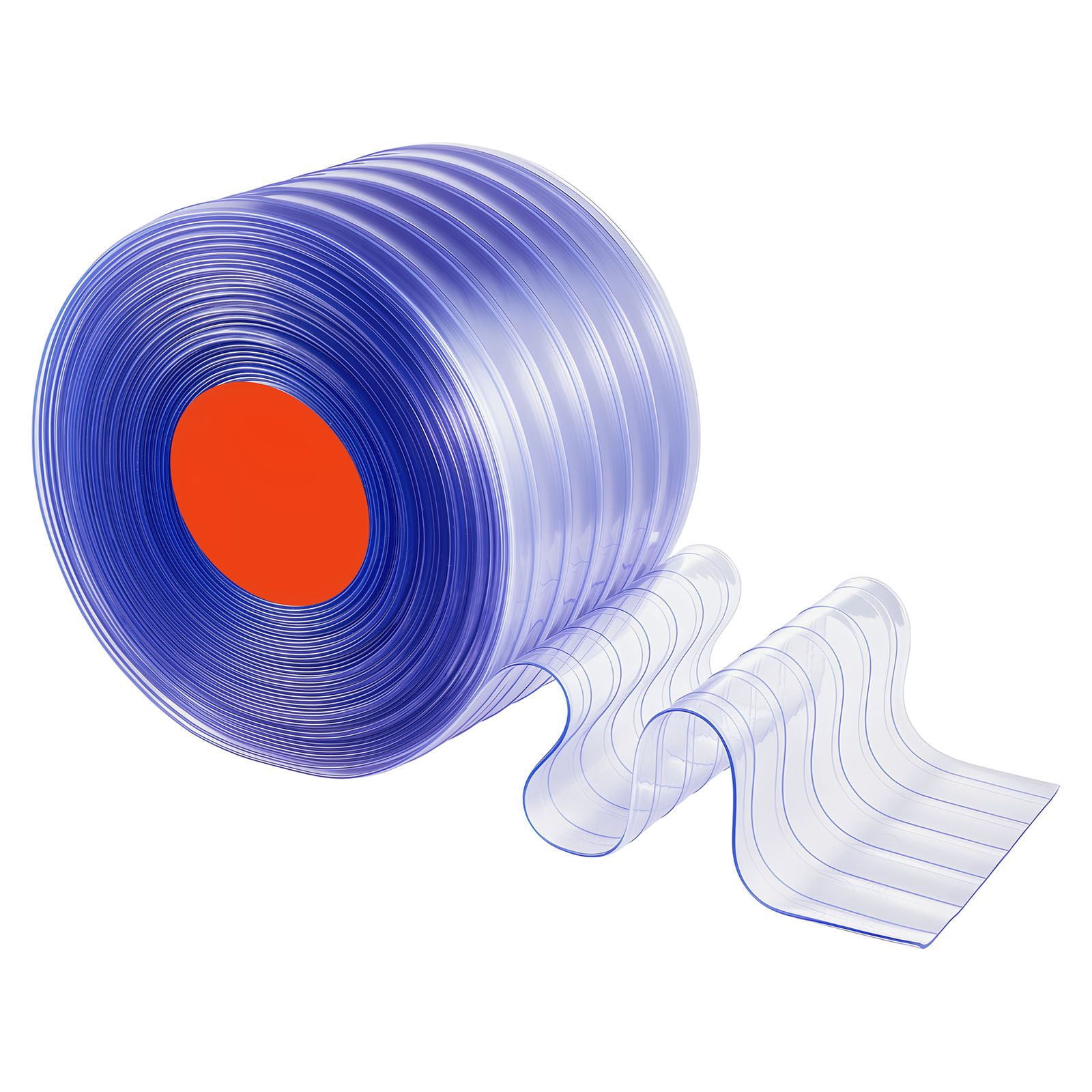 Dranite 150 ft Clear PVC Strip Curtain Ribbed Roll,12 in Wide Cooler Freezer Door Strips