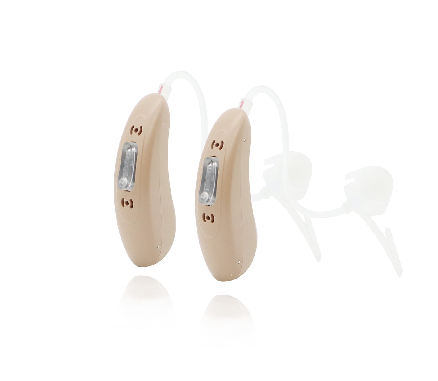 OTC Hearing Aids with Noise Cancel for Seniors, Behind-The-Ear Style, Charging Box, 2 Piece,CHOSGO V402R Beige