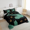 thumbnail image 3 of Castle Fairy Teens Female Men Black Cat Twin Comforter Sets,Animal Pet Bedding Set, 3 of 8