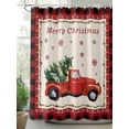 thumbnail image 2 of Christmas Trucks Standard Shower Curtain Set, Waterproof Shower Curtains for Bathroom, Xmas Tree Snowflake Red Black Check Rustic Washable Fabric Bath Curtain for Bathtub with Hooks 72x72 Inches, 2 of 6