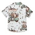 thumbnail image 2 of Dailycode Small Short Sleeve Button Down Shirts Cute Deer Ride Scooter Casual Shirt 3-10 Years, 2 of 9