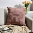 thumbnail image 2 of REGALWOVEN Throw Pillow Covers Set of 2 Striped Soft Decorative Couch Pillow Cases Farmhouse Home Decor for Bed Sofa Living Room Pink 12" x 20", 2 of 6
