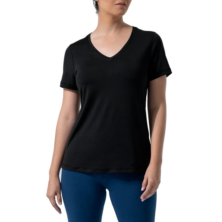 Athletic Works Shirt Womens X Large Black Short Sleeve Athletic Workout Top