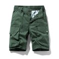 thumbnail image 2 of MIUOWANP Men's Casual Cargo Shorts with Multi Pockets Solid Color Outdoor Sport Drawstring Sports Shorts Size M(6)Army Green, 2 of 4