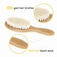 thumbnail image 3 of Large Baby Wool Brush 3 Piece Set For Infant Hair Care Soft Bristles Massage Comb with Wooden Handle, 3 of 5