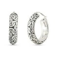 thumbnail image 5 of LeCalla 925 Sterling Silver Jewelry Antique Byzantine LARGE Click Top Hoop Earrings for Women and 32MM, 5 of 11