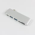 thumbnail image 2 of EeaseCA Type-C USB 3.0 5 in 1 Combo Hub Adapter Charging Data Sync Reader for (Silver), 2 of 6