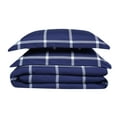 thumbnail image 4 of Truly Soft Printed Windowpane White and Navy Polyester 3-Piece Full/Queen Comforter Set, geometric themed, for Men and Women, OEKO-TEX Certified Confidence, 4 of 7
