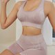thumbnail image 5 of Conjuntos de yoga sin costuras para mujer, Top corto de manga corta de entrenamiento de 2 piezas con pantalones cortos de cintura alta para correr, conjuntos de ropa deportiva Zhivalor  BST3010671-3, 5 of 6