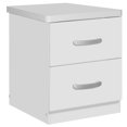 thumbnail image 1 of Pemberly Row Contemporary Faux Wood 2 Drawer Nightstand in White, 1 of 6