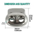 thumbnail image 2 of Unique Bargains 30pcs Plastic Spring Cord Locks Rope Fastener Double Holes Toggle Stoppers Sliders for Backpack Shoelaces, Silver Tone, 2 of 7