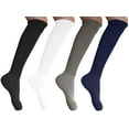 thumbnail image 2 of MDR Women and Men Slouch Socks Extra Tall/Extra Heavy Cotton Socks Made in USA Size 9-11, Pack of 1 Black 1 White 1 Gray 1 Navy, 2 of 2